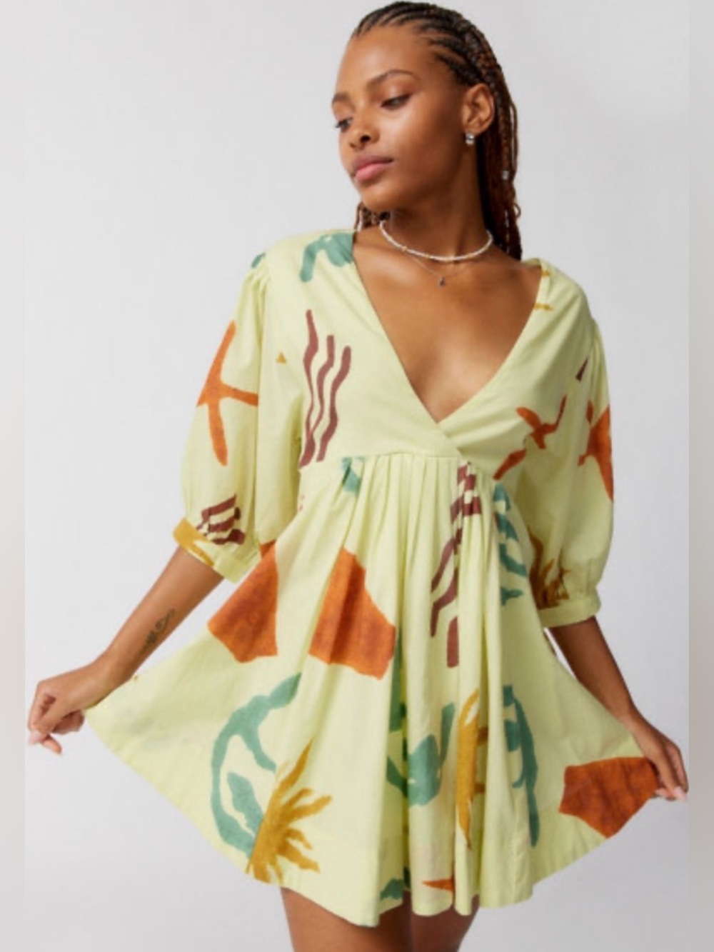 Ecote Colorful Abstract Mini Dress